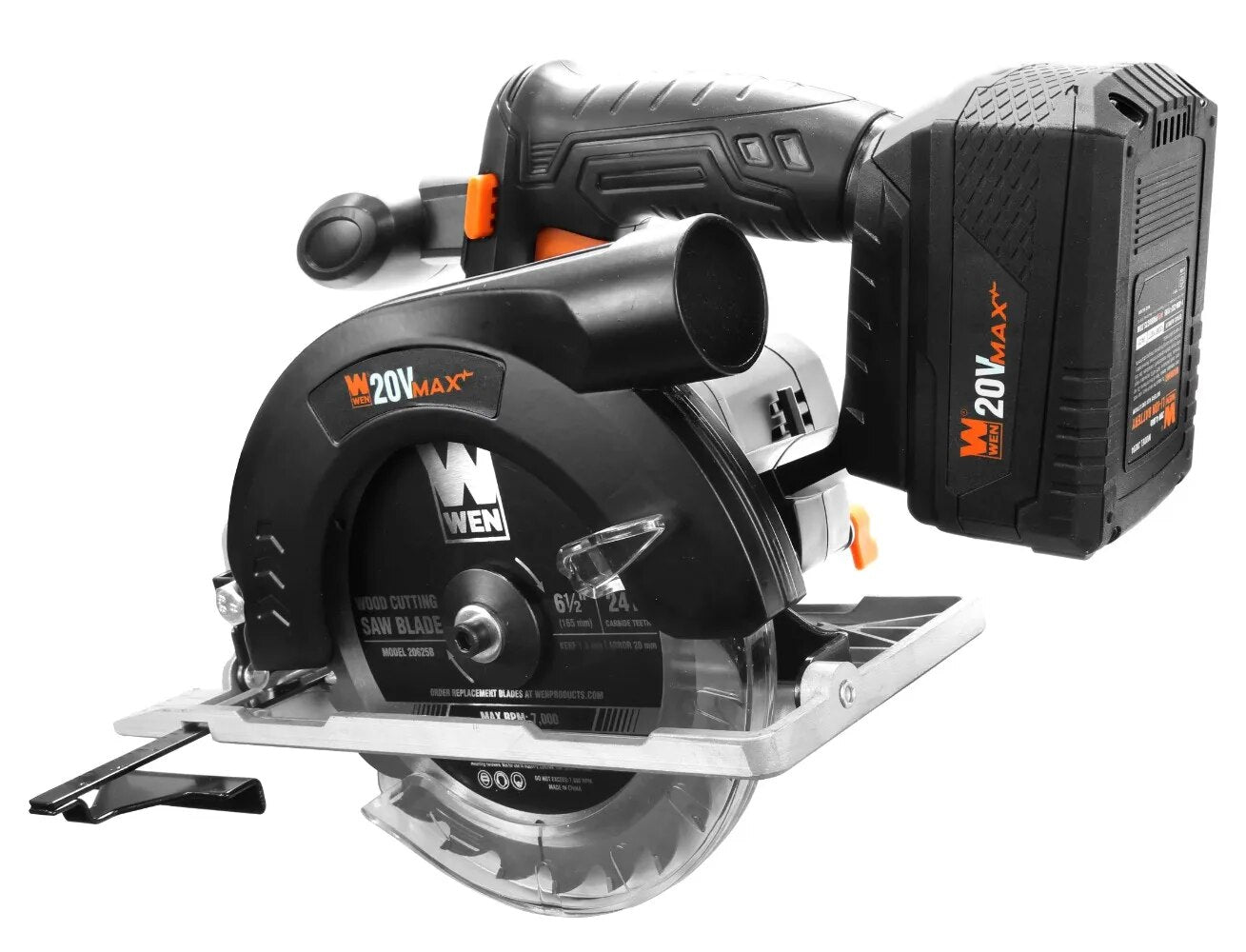 WEN 20V Max 6.5-Inch Cordless Circular Saw with 4.0 Ah Lithium-Ion Battery and image 2