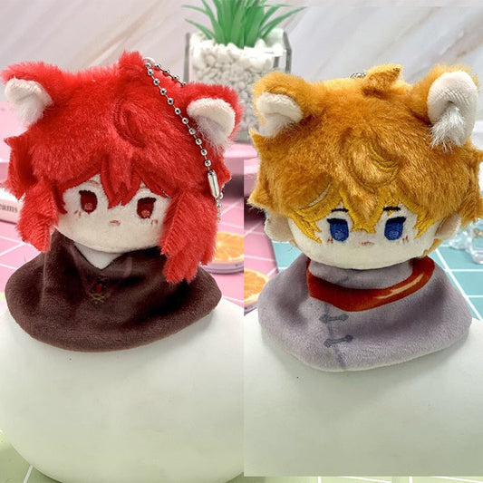 Genshin Impact Diluc Tartaglia Dolls Pendant Cosplay Anime Mini Plush Toys Back image 0