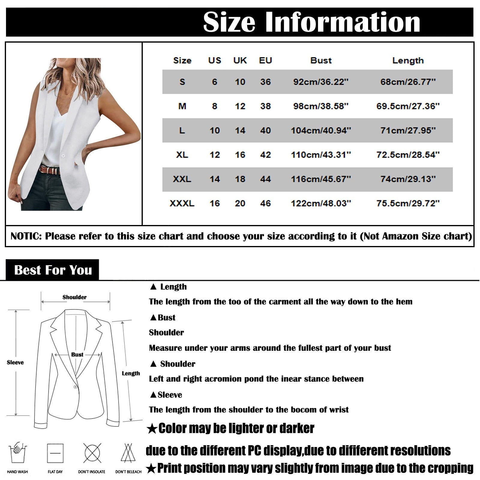 Fashion Office Blazer Vest Women Summer 2022 Turn-down Collar Single Button Was image 11