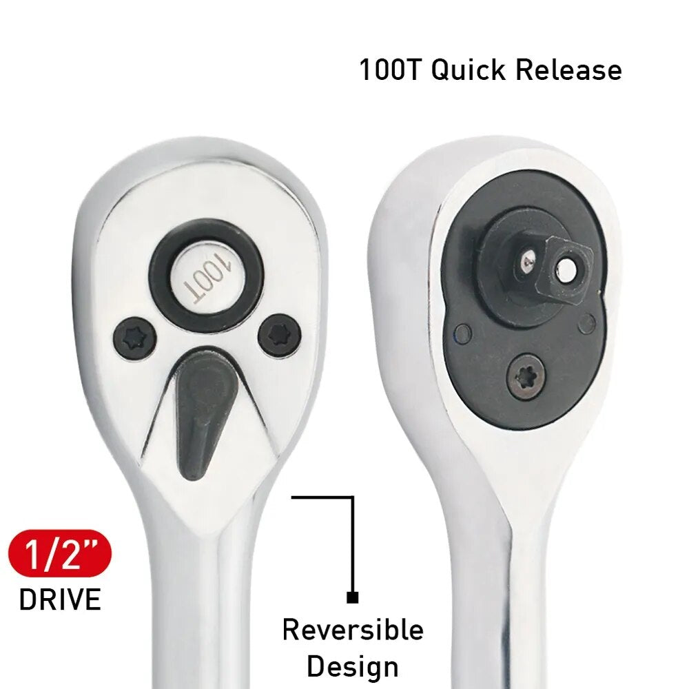 100 Teeth Quick Release Ratchet Handle Narrow Place Using Teeth More Than Norma image 6