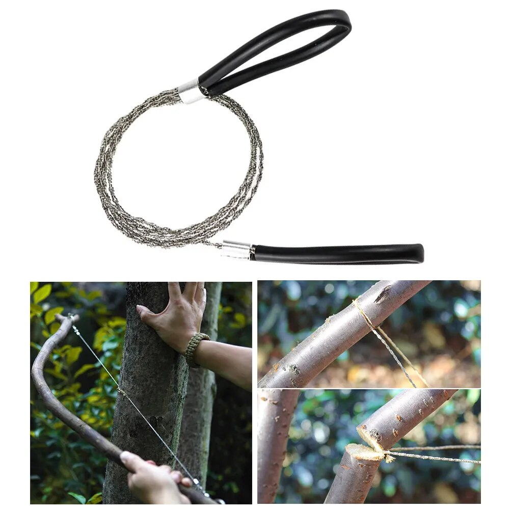 Pocket Wire Saw with Finger Handle Stainless Steel Outdoor Cutting Chain Saws image 2