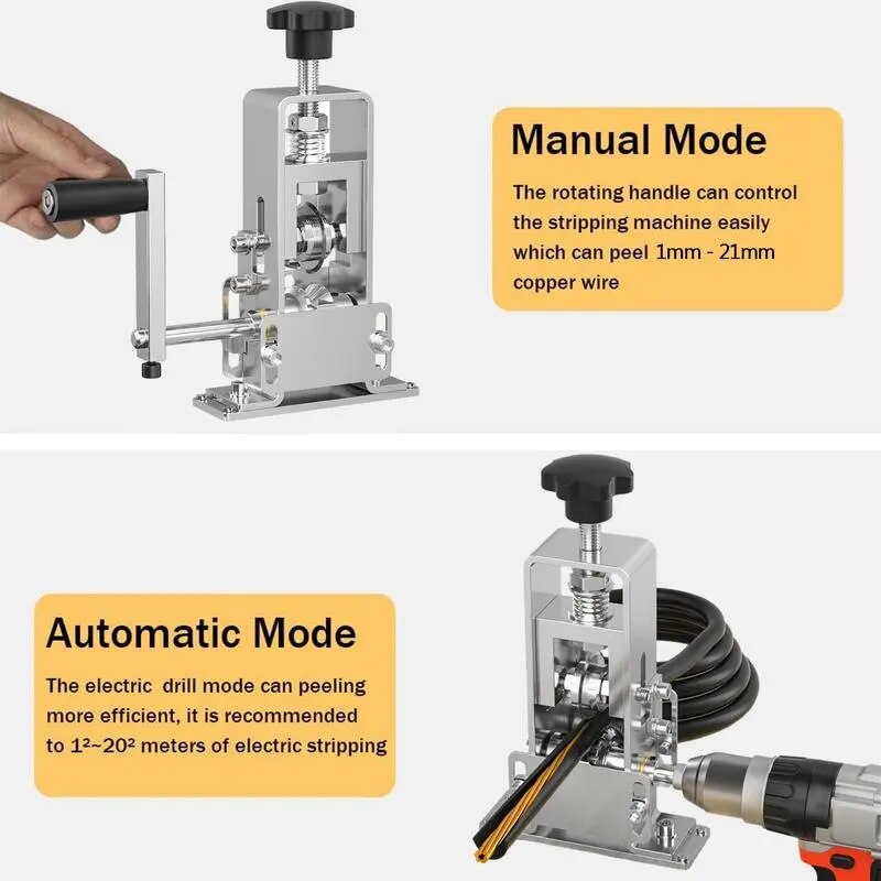 Manual Rotary Wire Stripper Machine Professional Wire Stripping Tool 1-21mm Cab image 5