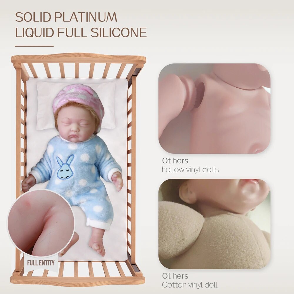 17.7 " Reborn Baby Doll Girl  Realistic Newborn Dolls Christmas Handmade Gifts image 5