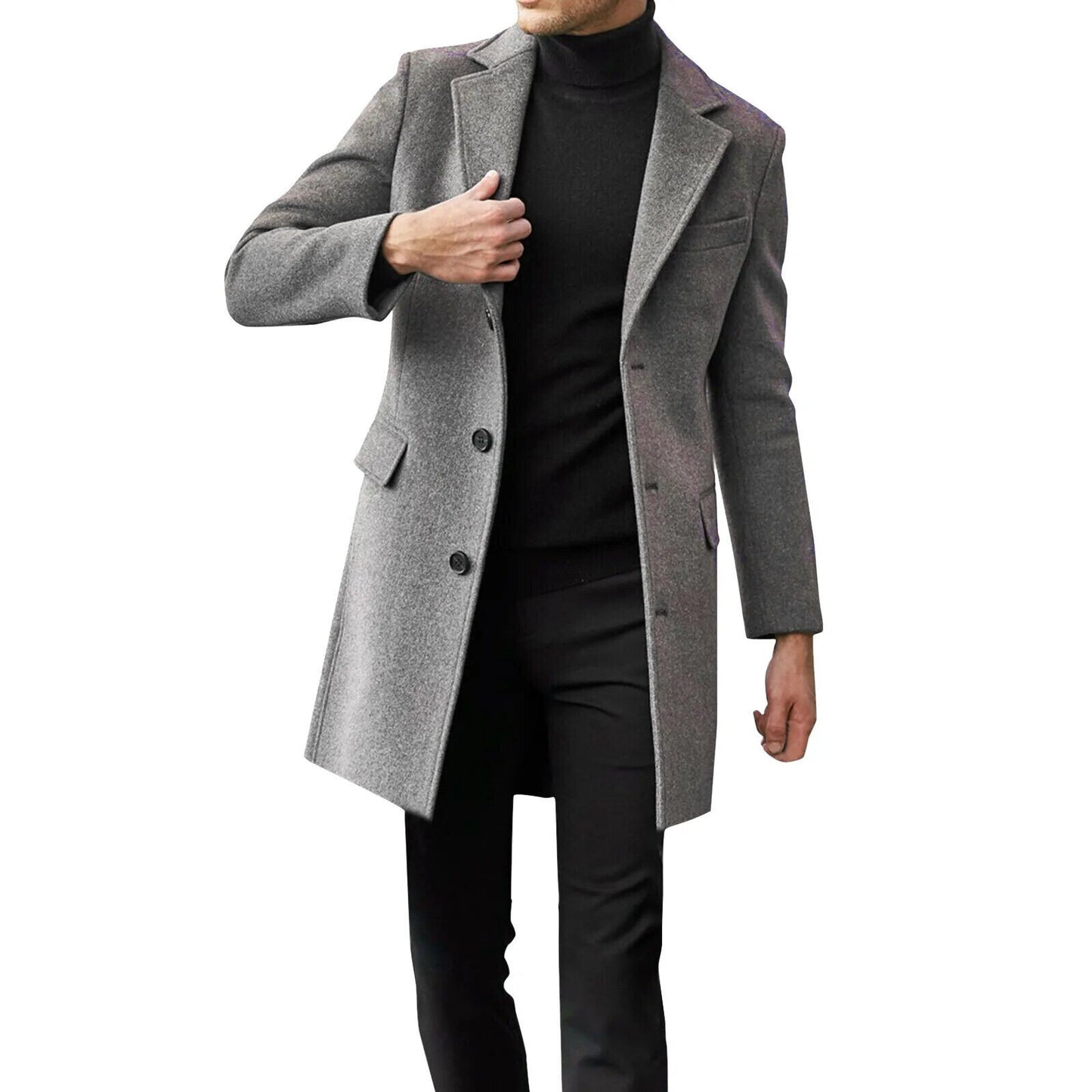 Men's Long Sleeve Plus Size Winter Coat Lapel Collar Padded Leather Jacket Vint