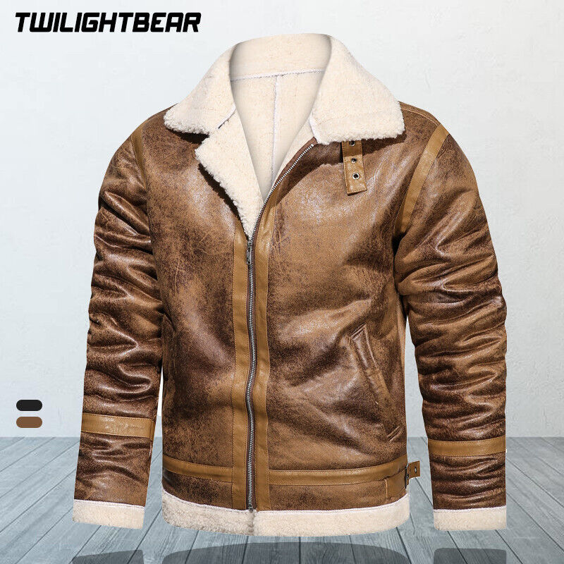 Winter Men's Leather Jacket Oversized Outerwear High Quality Retro Casual Coats