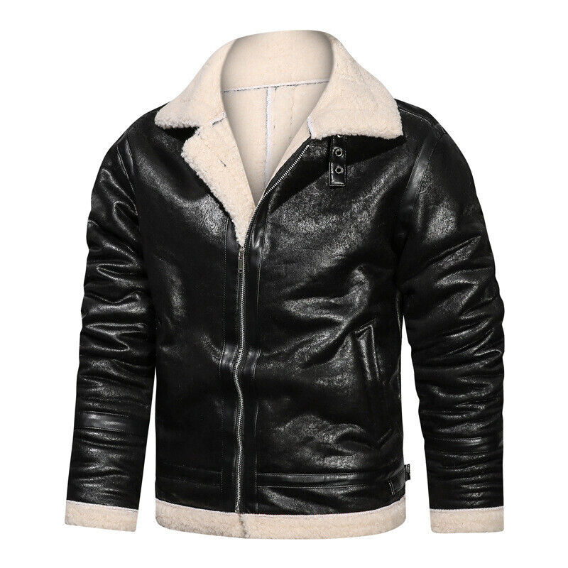 Winter Men's Leather Jacket Oversized Outerwear High Quality Retro Casual Coats