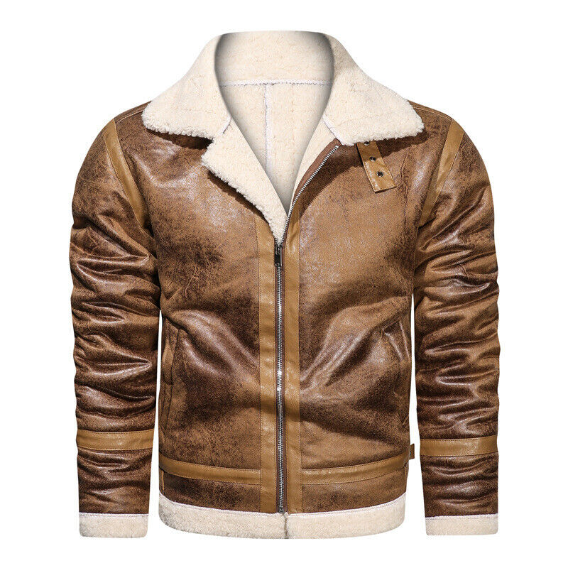 Winter Men's Leather Jacket Oversized Outerwear High Quality Retro Casual Coats