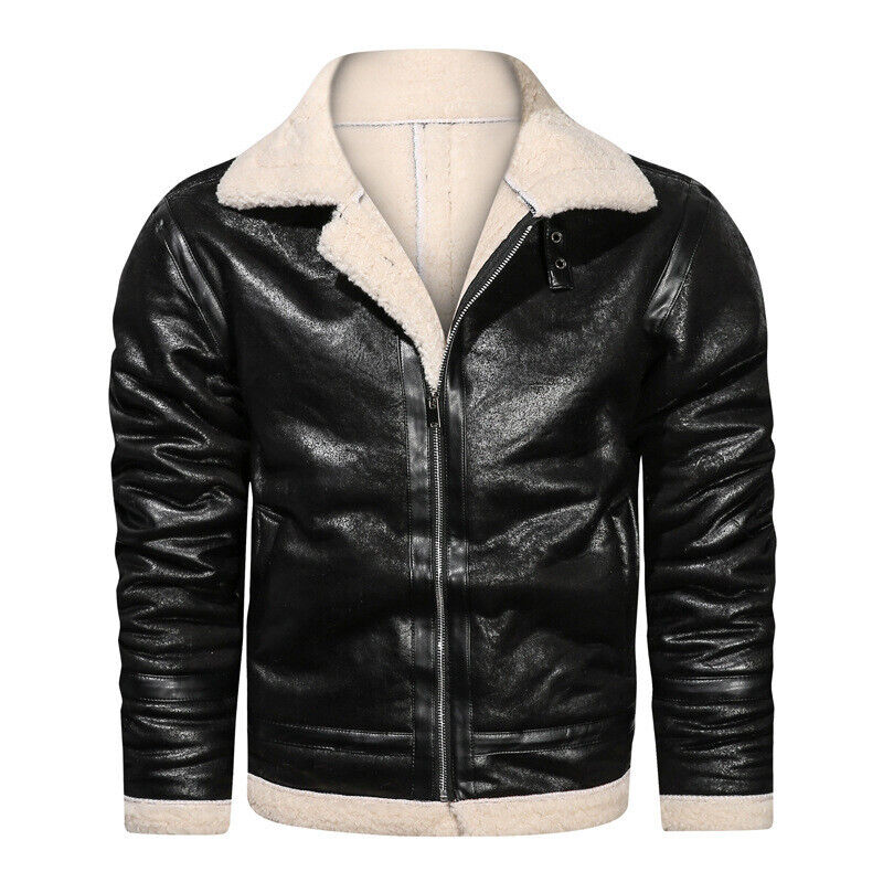 Winter Men's Leather Jacket Oversized Outerwear High Quality Retro Casual Coats