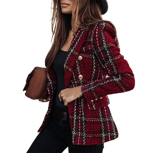 Double-breasted Lady Blazer Long Sleeve Woolen Modern Design Winter Lady Coat f image 0