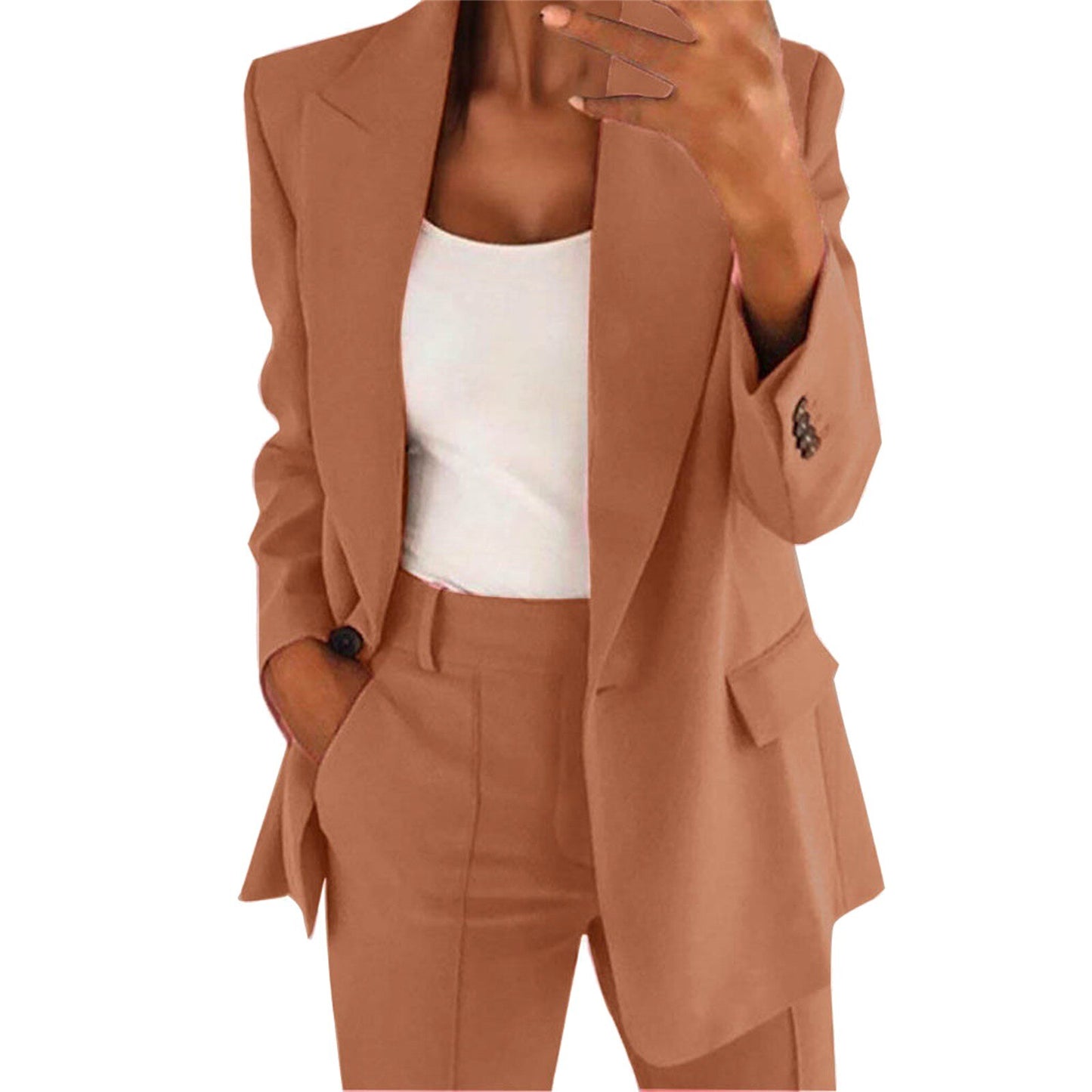 Pink Blazer For Top Office Jacket Ladies Wear Loose Sleeve Casual Blouse Female image 3