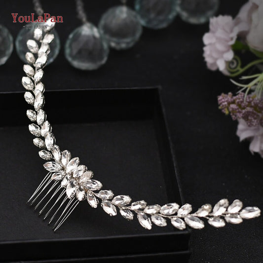 TOPQUEEN HP301 Indian Bridal Hair Accessories Alloy Flower Bridal Crowns and