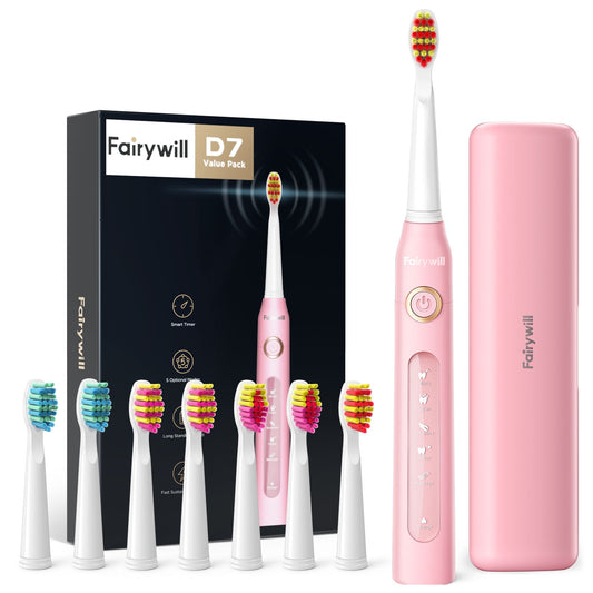 Fairywill Electric Sonic Toothbrush FW-507 USB Charge Rechargeable Adult Waterp