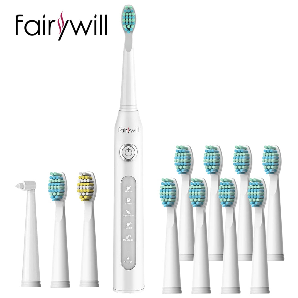 Fairywill Electric Sonic Toothbrush FW-507 USB Charge Rechargeable Adult