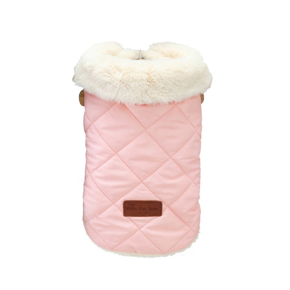 Pet Cat Dog Clothes Warm Puppy Coat Jacket with Fur Collar for Small Dogs Cats