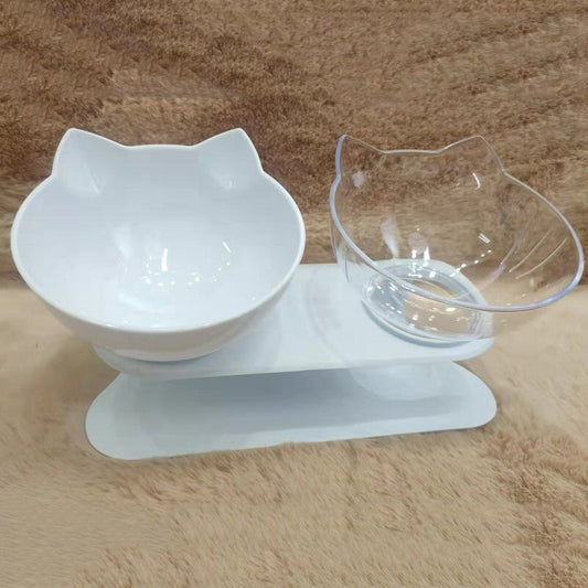 Non-slip Cat Bowl Double Pet Bowls With Raised Stand High Foot Pet Food and