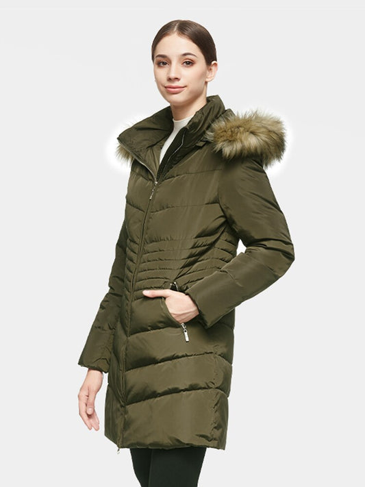 Orolay Women's Down Coat with Removable Faux Fur Hood