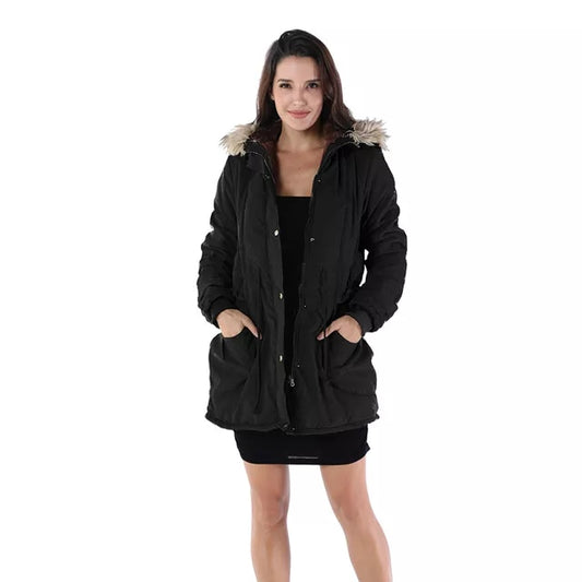 Warm Winter Jackets Women Fur Collar Long Parka Plus Size lapel Casual Cotton W