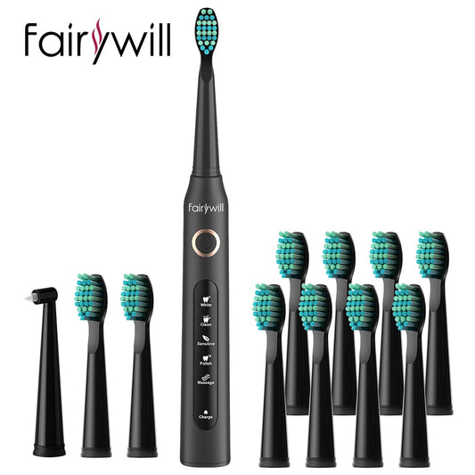 Fairywill Electric Sonic Toothbrush FW-507 USB Charge Rechargeable Adult