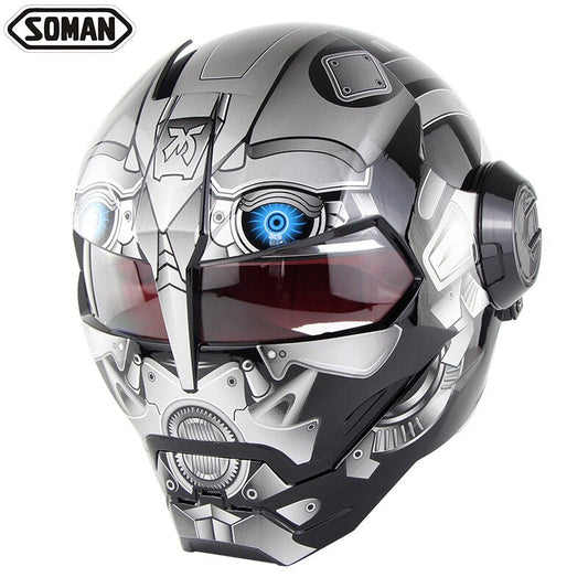 Ironman Motorcycle Cool Helmet Flip Up Casque Vintage Motorcycle Helmets Full Fa