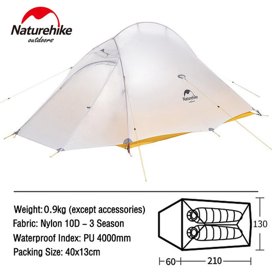 Naturehike Cloud Up Series Tent Ultralight Outdoor Camping Tent Waterproof Back