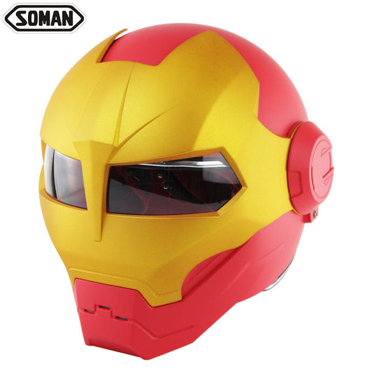 Ironman Motorcycle Cool Helmet Flip Up Casque Vintage Motorcycle Helmets Full Fa