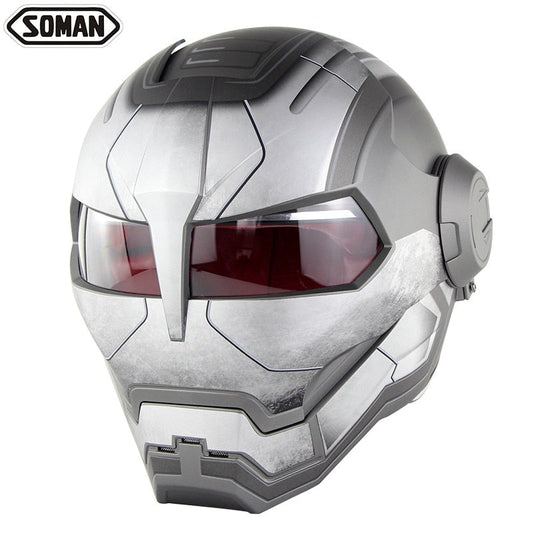 Ironman Motorcycle Cool Helmet Flip Up Casque Vintage Motorcycle Helmets Full Fa