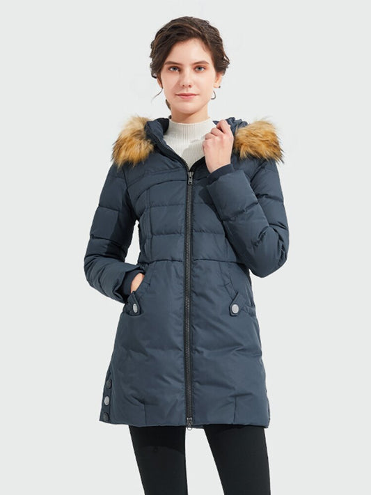 Orolay Women's Down Jacket with Faux Fur Trim Hood