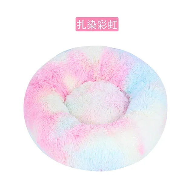 Donut Cat Bed Round Plush Pet Bed for Cats Dogs Pet Deep Sleeping Nest Soft