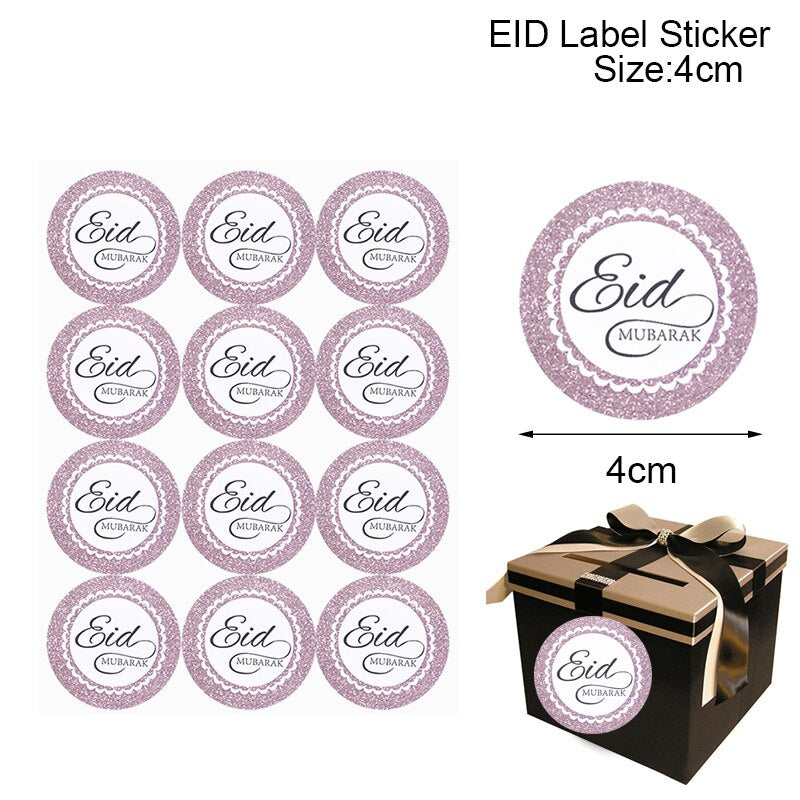 60/120pcs Ramadan EID Mubarak Decorations Paper Sticker Gift Lable Seal