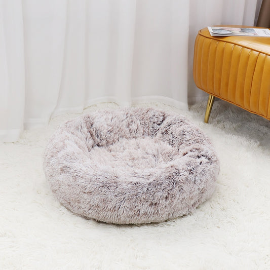 Super Soft Pet Cat Bed Plush Full Size Washable Calm Bed Donut Bed Comfortable