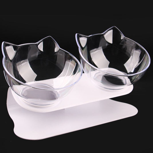 Non-slip Cat Bowl Double Pet Bowls With Raised Stand High Foot Pet Food and