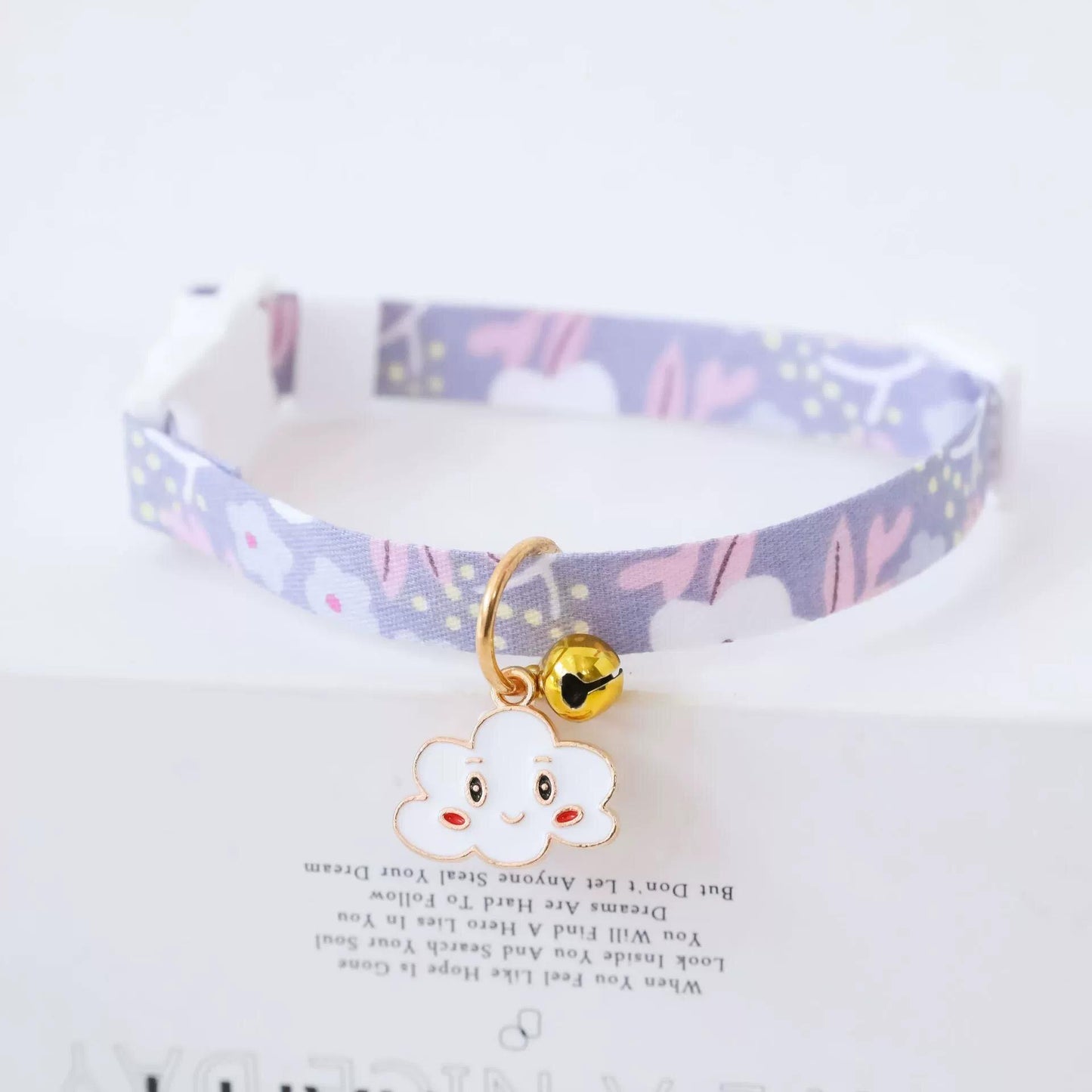 ins styal Cat Collar Safety moon cat Small Dog Tie Adjustable Neck Strap for Pu