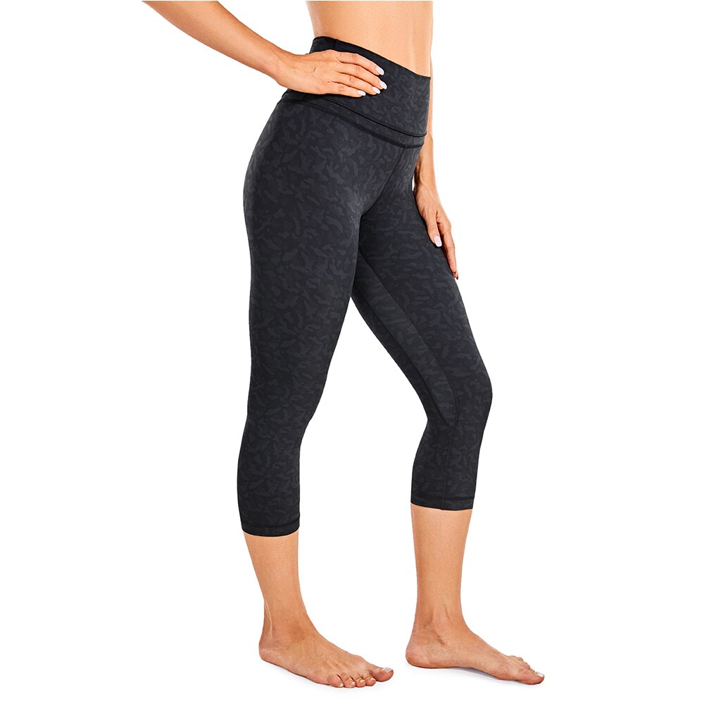 SYROKAN Women's High Waist Crop Capri Leggings Workout Pants Naked Feeling -19 I