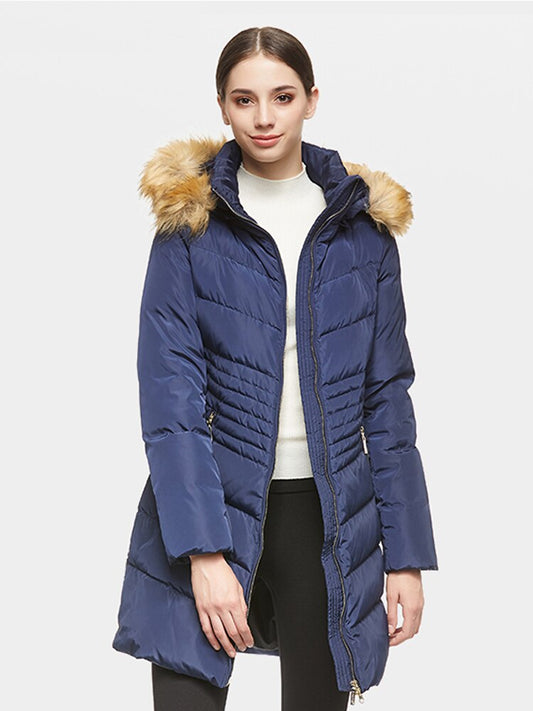 Orolay Women's Down Coat with Removable Faux Fur Hood