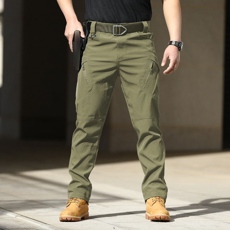 New Mens Tactical Pants Multi Pocket Elastic Military Trousers Male Casual Autum