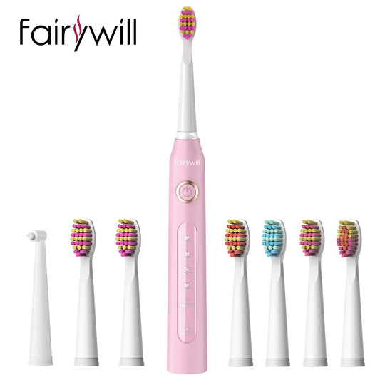 Fairywill Electric Sonic Toothbrush FW-507 USB Charge Rechargeable Adult Waterp