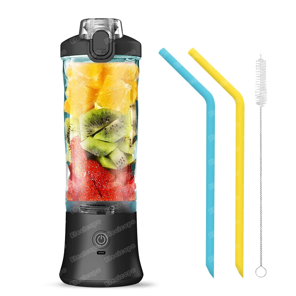 Portable Electric Juicer Fruit Mixers 600ML Blender with 4000mAh USB Rechargeab