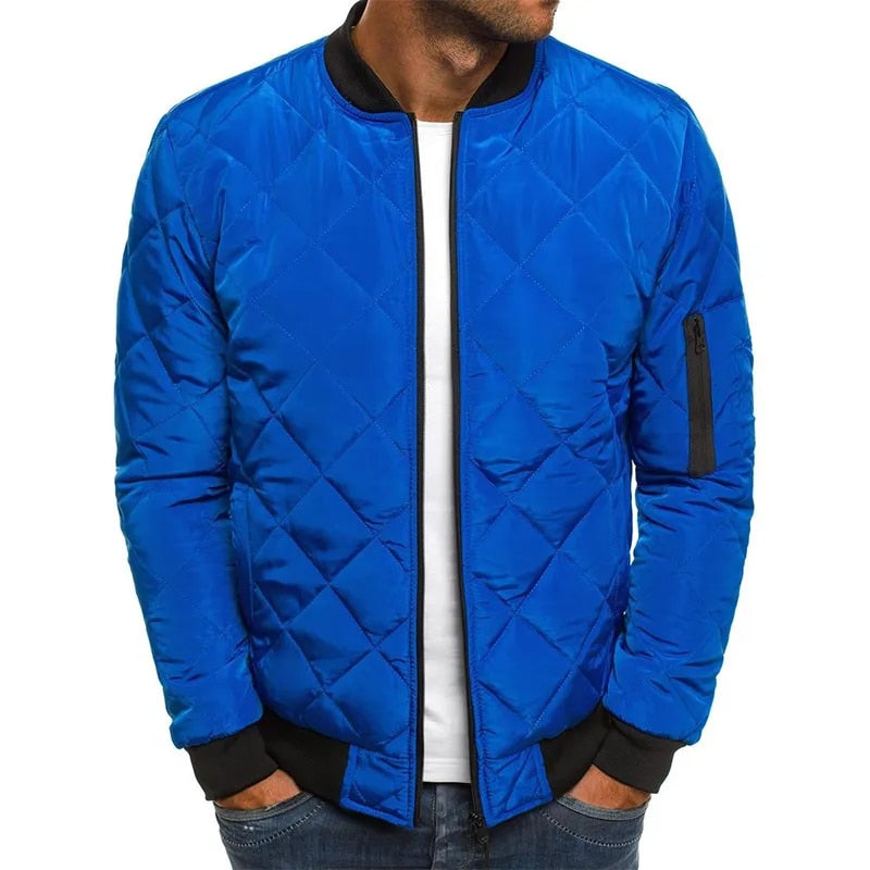 Solid Color Jacket Cotton-padded Jacket Lingge Stitched Thickened Collar Cotton