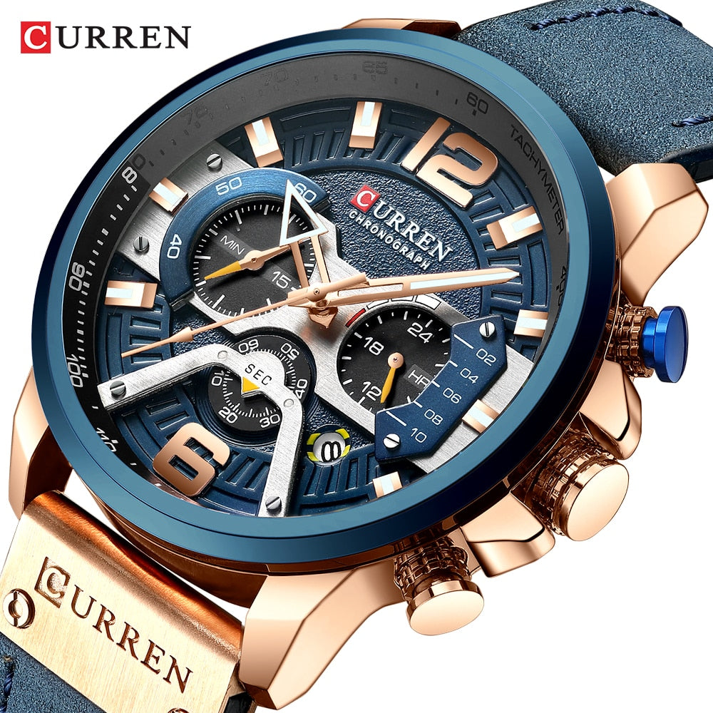 CURREN Casual Sport Watches for Men Top Brand Luxury Military Leather Wrist Wat