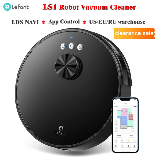 Lefant LS1 Robotic Robot Vacuum Cleaner LDS Lidar Navigation Real-time Maps No-