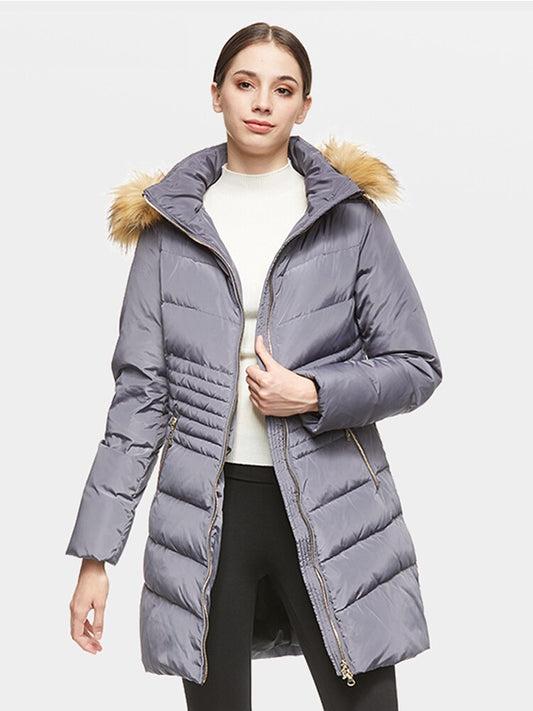 Orolay Women's Down Coat with Removable Faux Fur Hood