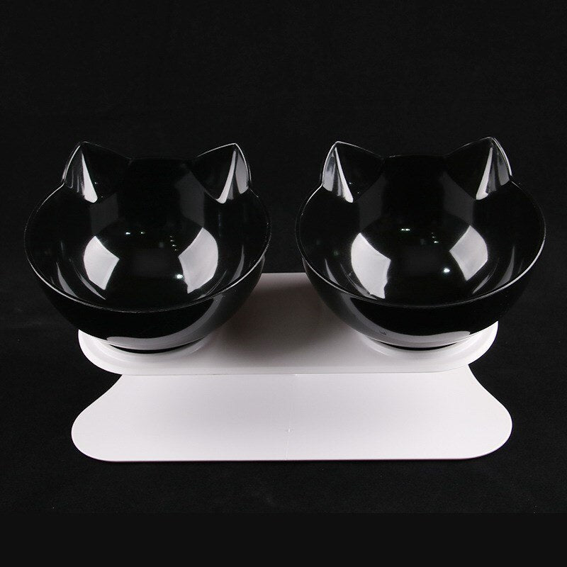 Non-slip Cat Bowl Double Pet Bowls With Raised Stand High Foot Pet Food and