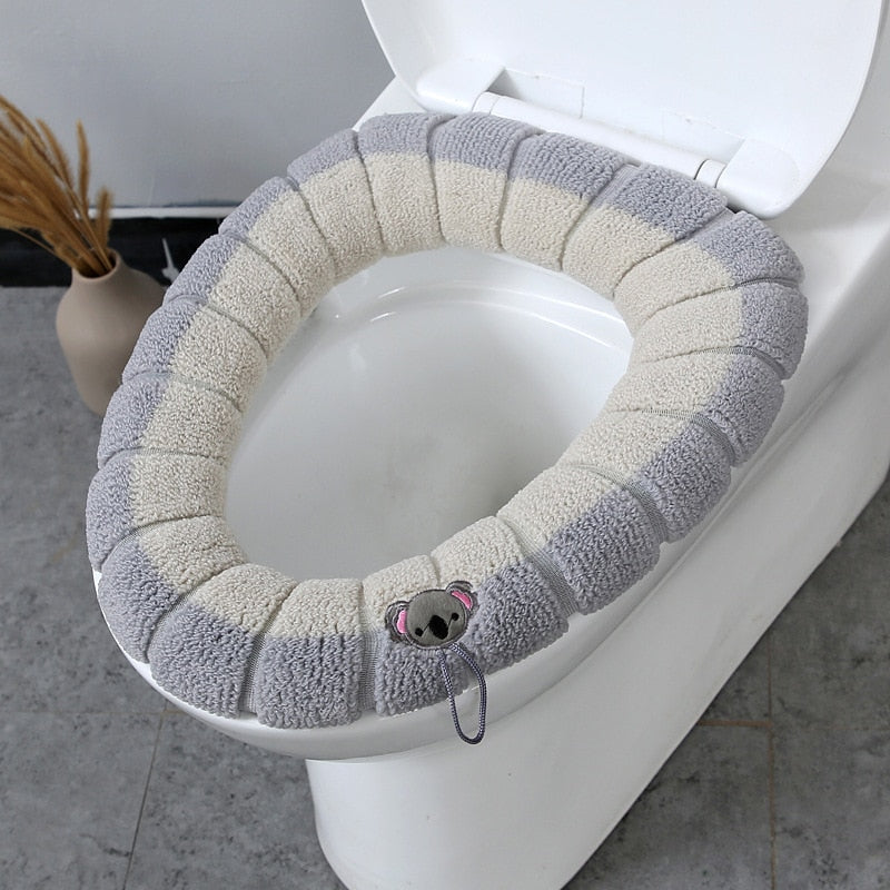 Winter Bathroom Products Toilet Seat Cover Warmer Fleece Thick Soft