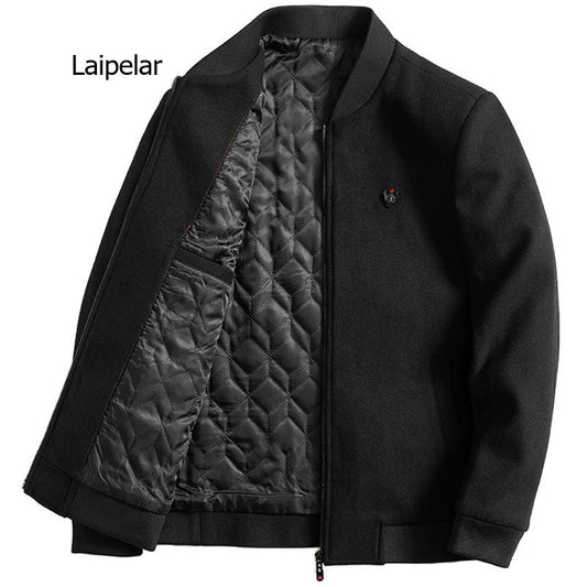 Laipelar Brand Winter 30% Wool Men Thick Coats Slim Fit Male Fashion Wool Blend