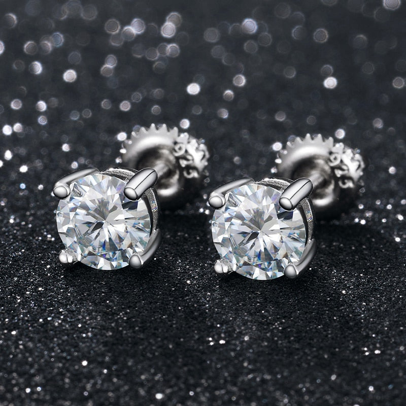 Real 0.1-1 Carat D Color Moissanite Earrings For Women 100% 925 Sterling