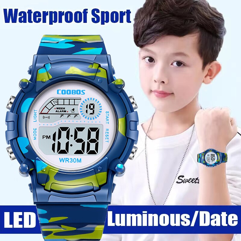 2023 New Boys Sports Military Kids Digital Watches Student Childrens Watch Fash