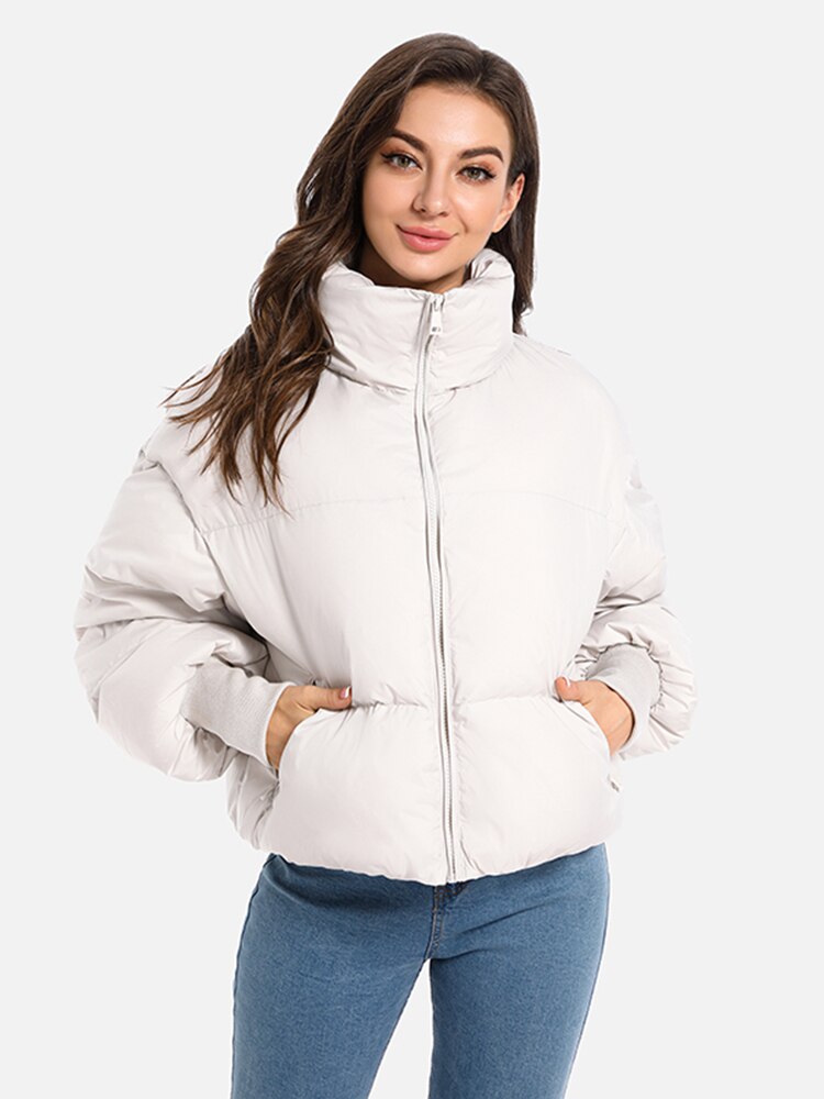 Orolay Womens Winter Short Lapel Puffer Winter Down Jacket With Pockets