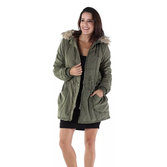 Warm Winter Jackets Women Fur Collar Long Parka Plus Size lapel Casual Cotton W