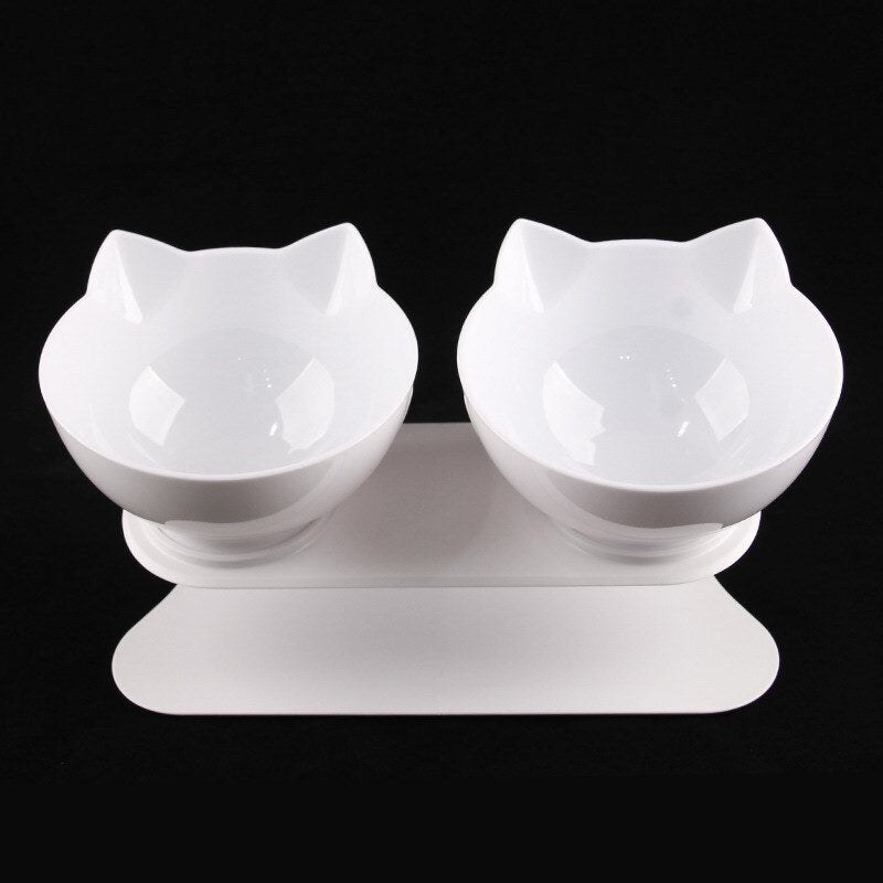 Non-slip Cat Bowl Double Pet Bowls With Raised Stand High Foot Pet Food and