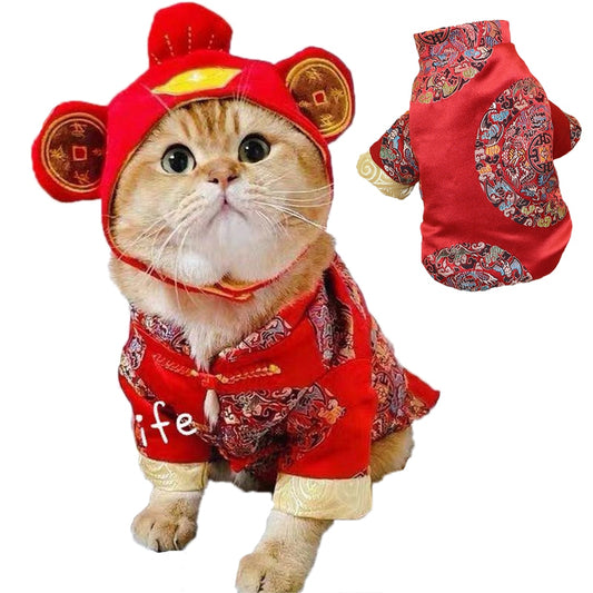 New Year Dog Pet Dog Costume Winter Coat Chinese Spring Festival Clothes